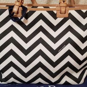 Dooney & Bourke Black and White Chevron Satchel